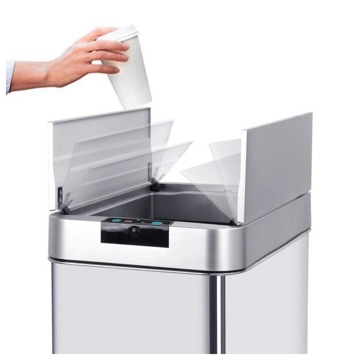 KITCHEN MOVE Poubelle automatique SILVERLAKE - 60L - Inox avec cerclage