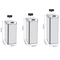 KITCHEN MOVE Poubelle automatique SILVERLAKE - 70L - Inox avec cerclag