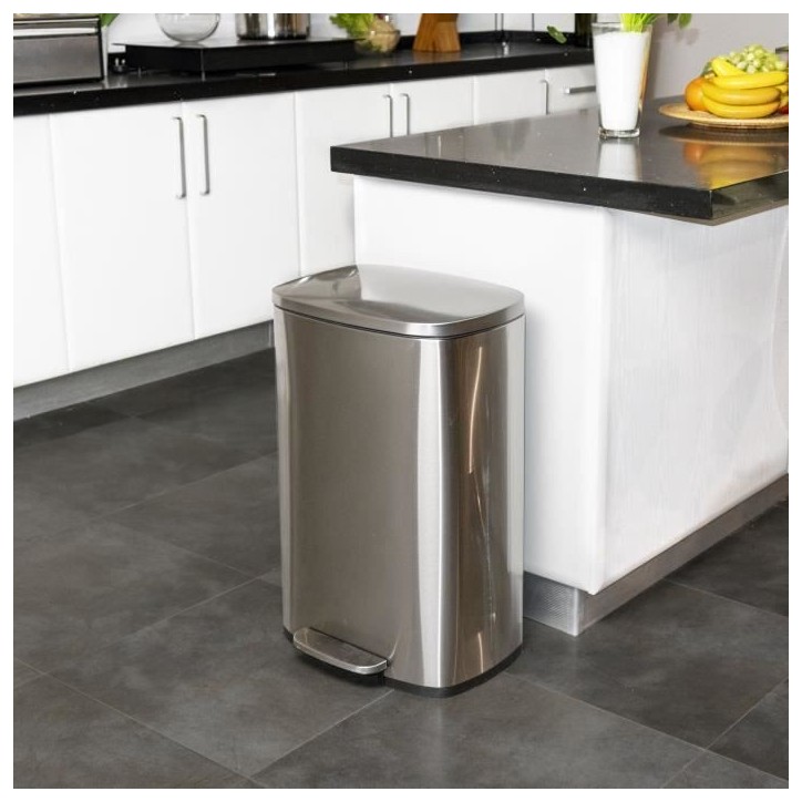 KITCHEN MOVE Poubelle de cuisine a pédale - Inox brossé - 50L - ADMIRAL KITCHEN MOVE Poubelle de cuisine a pédale - Inox brossé - 50L - ADMIRAL