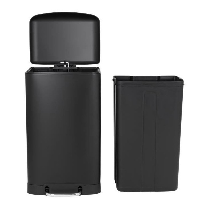 KITCHEN MOVE Poubelle de cuisine a pédale - Acier Noir mat - 40L GREENWICH KITCHEN MOVE Poubelle de cuisine a pédale - Acier Noir mat - 40L GREENWICH