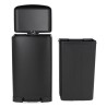 KITCHEN MOVE Poubelle de cuisine a pédale - Acier Noir mat - 40L GREE