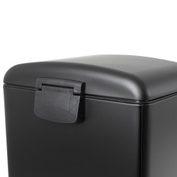 KITCHEN MOVE Poubelle de cuisine a pédale - Acier Noir mat - 40L GREE