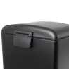 KITCHEN MOVE Poubelle de cuisine a pédale - Acier Noir mat - 40L GREE