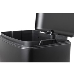 KITCHEN MOVE Poubelle de cuisine a pédale - Acier Noir mat - 40L GREE