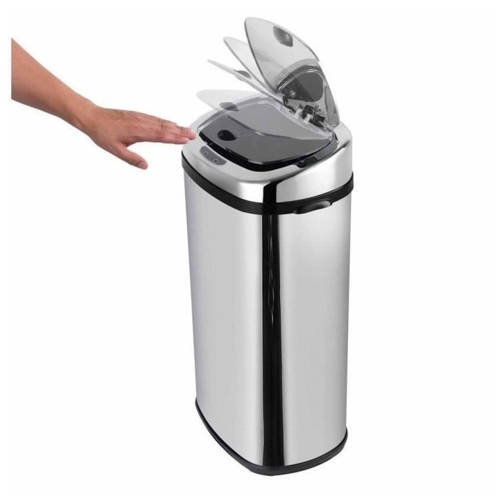 Poubelle de cuisine automatique - LARGO - KITCHEN MOVE - 42 L - Inox avec cerclage Poubelle de cuisine automatique - LARGO - KITCHEN MOVE - 42 L - Inox avec cerclage