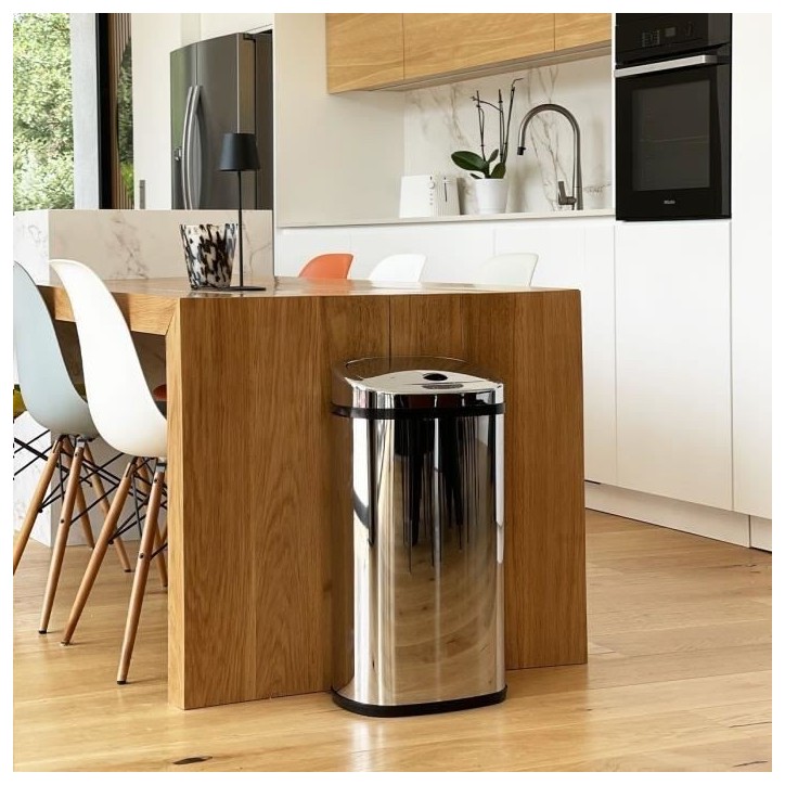 Poubelle de cuisine automatique - LARGO - KITCHEN MOVE - 42 L - Inox avec cerclage Poubelle de cuisine automatique - LARGO - KITCHEN MOVE - 42 L - Inox avec cerclage
