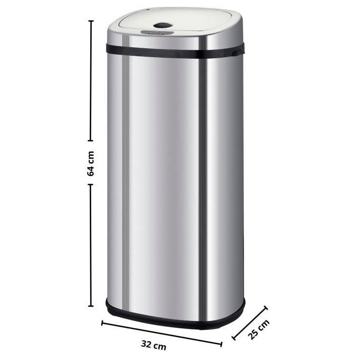Poubelle de cuisine automatique - LARGO - KITCHEN MOVE - 42 L - Inox avec cerclage Poubelle de cuisine automatique - LARGO - KITCHEN MOVE - 42 L - Inox avec cerclage
