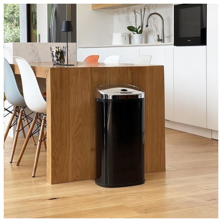 KITCHEN MOVE Poubelle de cuisine automatique avec cerclage LARGO - 42 L - 32x25x64 cm - Noir KITCHEN MOVE Poubelle de cuisine automatique avec cerclage LARGO - 42 L - 32x25x64 cm - Noir