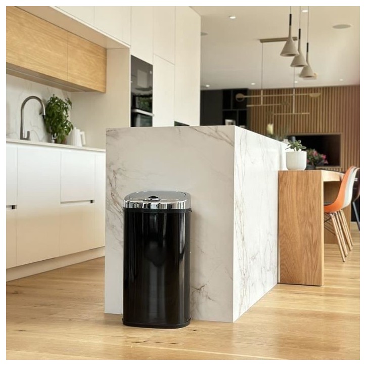 KITCHEN MOVE Poubelle de cuisine automatique avec cerclage LARGO - 42 L - 32x25x64 cm - Noir KITCHEN MOVE Poubelle de cuisine automatique avec cerclage LARGO - 42 L - 32x25x64 cm - Noir