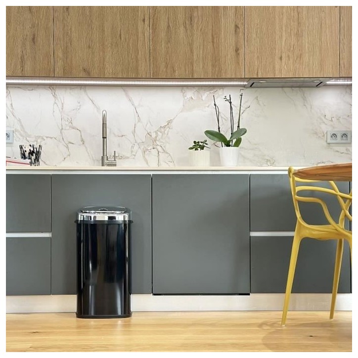 KITCHEN MOVE Poubelle de cuisine automatique avec cerclage LARGO - 42 L - 32x25x64 cm - Noir KITCHEN MOVE Poubelle de cuisine automatique avec cerclage LARGO - 42 L - 32x25x64 cm - Noir