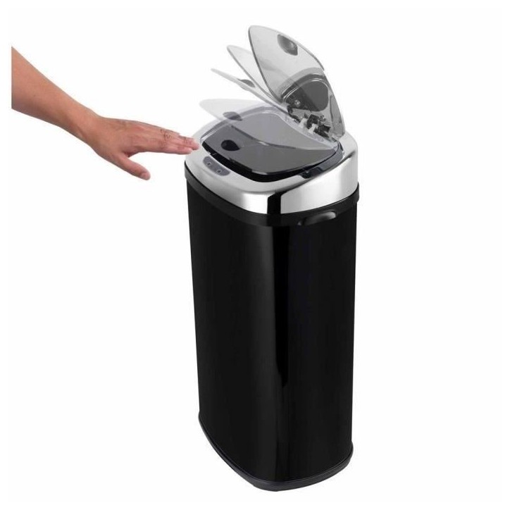 KITCHEN MOVE Poubelle de cuisine automatique avec cerclage LARGO - 42 L - 32x25x64 cm - Noir KITCHEN MOVE Poubelle de cuisine automatique avec cerclage LARGO - 42 L - 32x25x64 cm - Noir