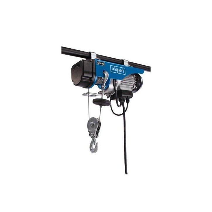 Palan électrique - Scheppach - HRS250 - Capacité 125/250 kg - Hauteur de levage 12/6 m