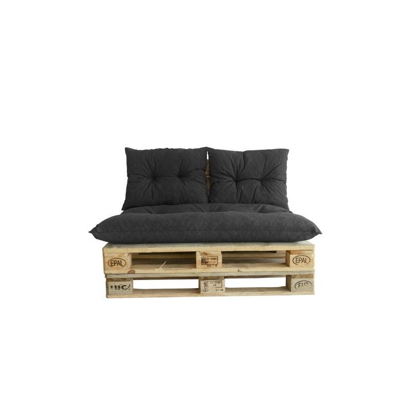 Kit palette classic - Matelas ardoise + 2 coussins dossier - JARDIN PR Kit palette classic - Matelas ardoise + 2 coussins dossier - JARDIN PR