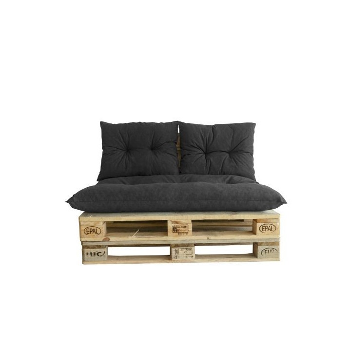 Kit palette classic - Matelas ardoise + 2 coussins dossier - JARDIN PRIVE Kit palette classic - Matelas ardoise + 2 coussins dossier - JARDIN PRIVE