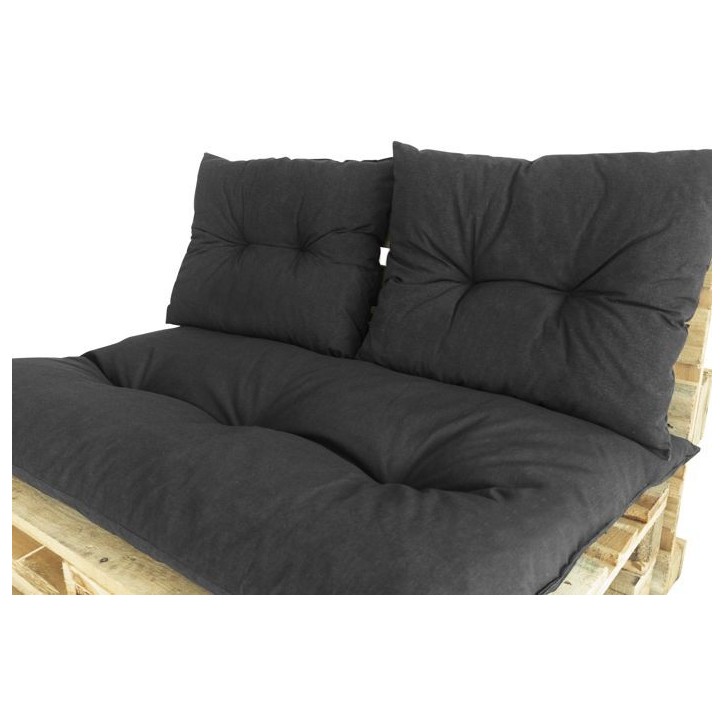 Kit palette classic - Matelas ardoise + 2 coussins dossier - JARDIN PRIVE Kit palette classic - Matelas ardoise + 2 coussins dossier - JARDIN PRIVE