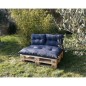 Kit palette classic - Matelas ardoise + 2 coussins dossier - JARDIN PRIVE