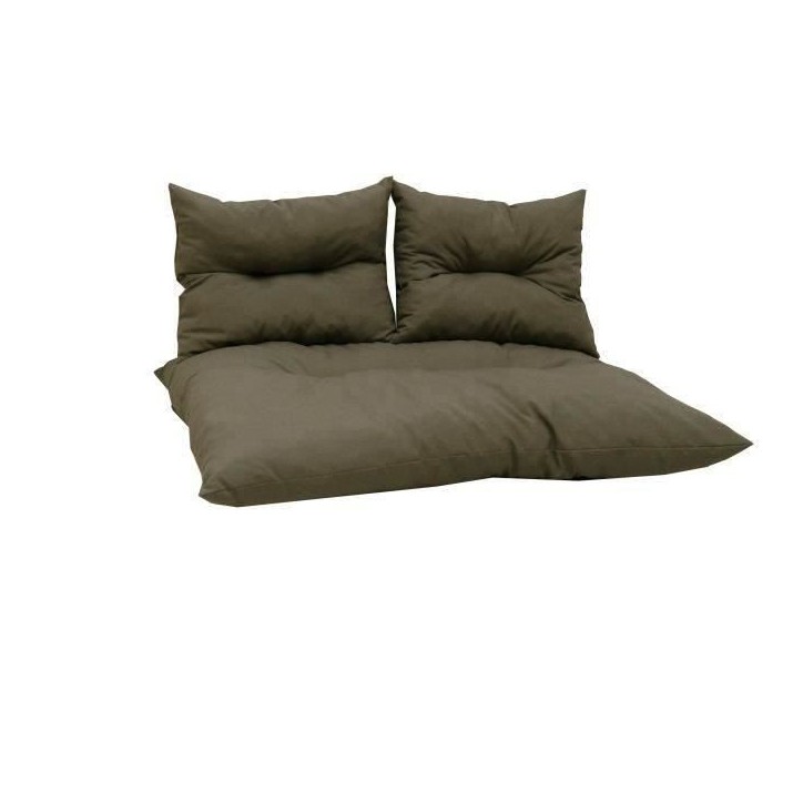 Kit palette classic - Matelas taupe + 2 coussins dossier - JARDIN PRIVE Kit palette classic - Matelas taupe + 2 coussins dossier - JARDIN PRIVE