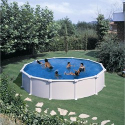 GRE - Kit Piscine hors sol acier ronde blanche Ø370 x 132 cm (Livrée