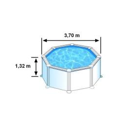 GRE - Kit Piscine hors sol acier ronde blanche Ø370 x 132 cm (Livrée
