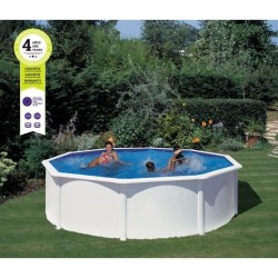 GRE - Kit Piscine hors sol acier ronde blanche Ø480 x 132 cm (Livrée