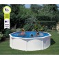 GRE - Kit Piscine hors sol acier ronde blanche Ø480 x 132 cm (Livrée avec filtre a sable et échelle) GRE - Kit Piscine hors sol acier ronde blanche Ø480 x 132 cm (Livrée avec filtre a sable et échelle)