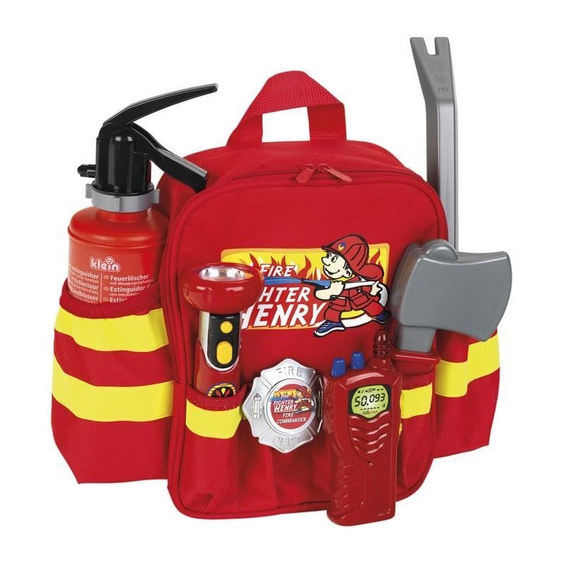 Sac a dos de pompier avec 6 accessoires dont 1 lampe torche avec fonct Sac a dos de pompier avec 6 accessoires dont 1 lampe torche avec fonct