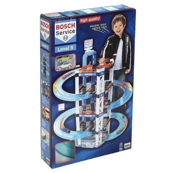 Garage Bosch 5 niveaux - KLEIN - Ascenseur, station-service et station de lavage - 2 petites voitures incluses