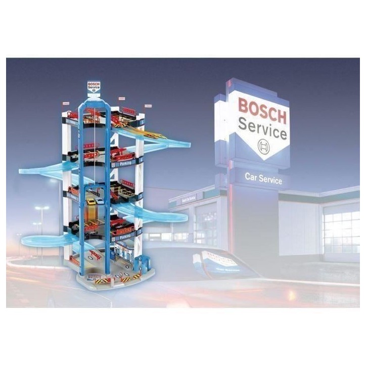 Garage Bosch 5 niveaux - KLEIN - Ascenseur, station-service et station de lavage - 2 petites voitures incluses