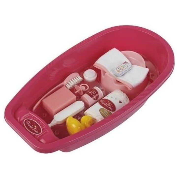 Baignoire Princess Coralie - KLEIN - Grand modele avec accessoires - Rose - Pour enfant des 3 ans