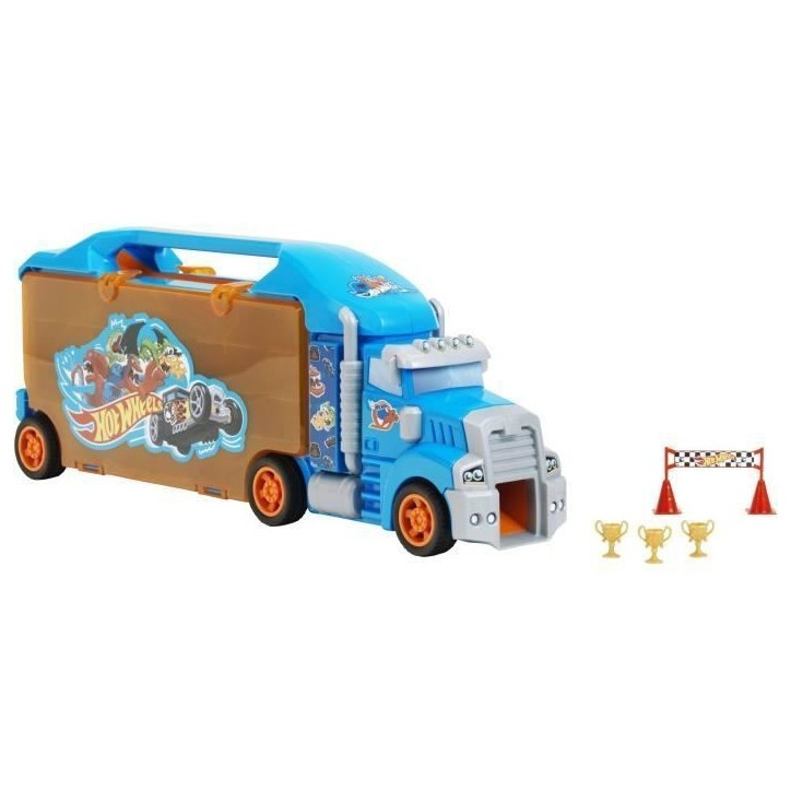 Grand camion de transport de véhicules miniatures - KLEIN - 2474 - Hot Wheels avec accessoires - Des 3 ans Grand camion de transport de véhicules miniatures - KLEIN - 2474 - Hot Wheels avec accessoires - Des 3 ans