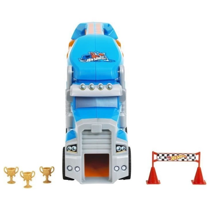 Grand camion de transport de véhicules miniatures - KLEIN - 2474 - Hot Wheels avec accessoires - Des 3 ans Grand camion de transport de véhicules miniatures - KLEIN - 2474 - Hot Wheels avec accessoires - Des 3 ans
