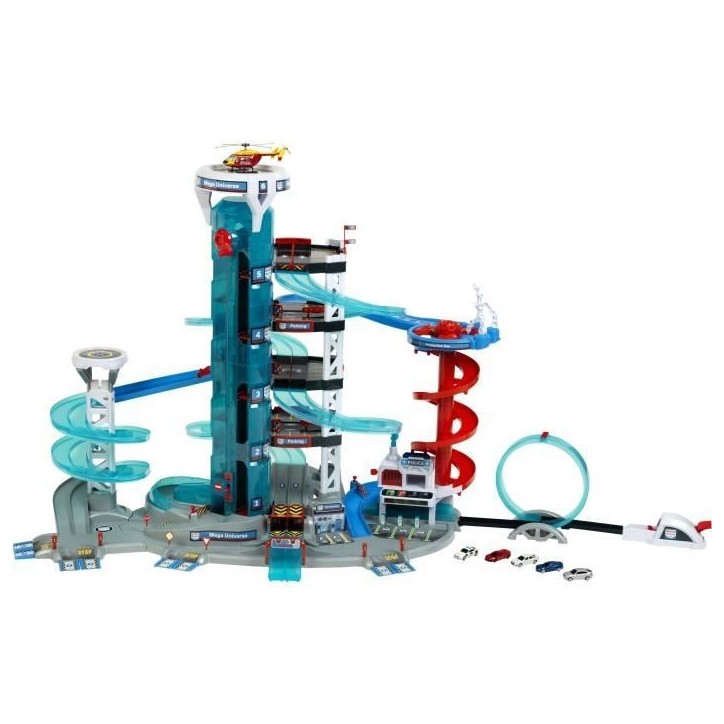 Jouet de garage - KLEIN - Garage Bosch Car Service Mega Universe - Comprend divers éléments de jeu et 5 véhicules.
