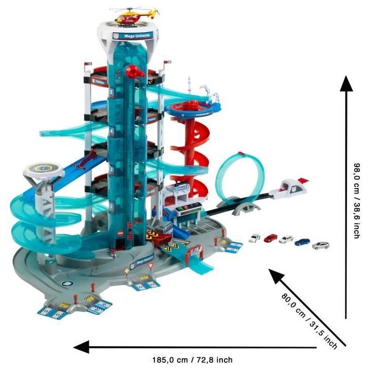 Jouet de garage - KLEIN - Garage Bosch Car Service Mega Universe - Comprend divers éléments de jeu et 5 véhicules.