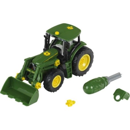 Tracteur a monter John Deere - KLEIN - 3977 - Chargeur frontal, contrepoids d'équilibrage et tournevis - Echelle 1/24e - Des 3