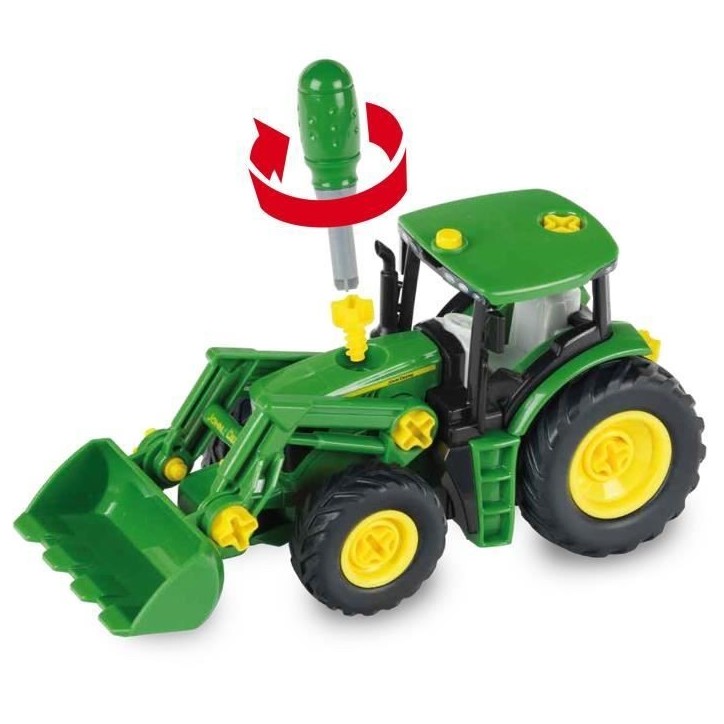 Tracteur a monter John Deere - KLEIN - 3977 - Chargeur frontal, contrepoids d'équilibrage et tournevis - Echelle 1/24e - Des 3 Tracteur a monter John Deere - KLEIN - 3977 - Chargeur frontal, contrepoids d'équilibrage et tournevis - Echelle 1/24e - Des 3
