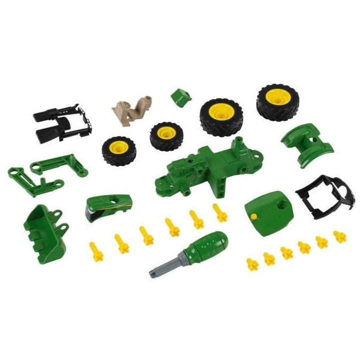 Tracteur a monter John Deere - KLEIN - 3977 - Chargeur frontal, contrepoids d'équilibrage et tournevis - Echelle 1/24e - Des 3 Tracteur a monter John Deere - KLEIN - 3977 - Chargeur frontal, contrepoids d'équilibrage et tournevis - Echelle 1/24e - Des 3