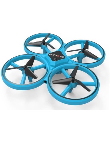 Mini drone lumineux avec double télécommande - FLYBOTIC - Looping 360 - Bleu