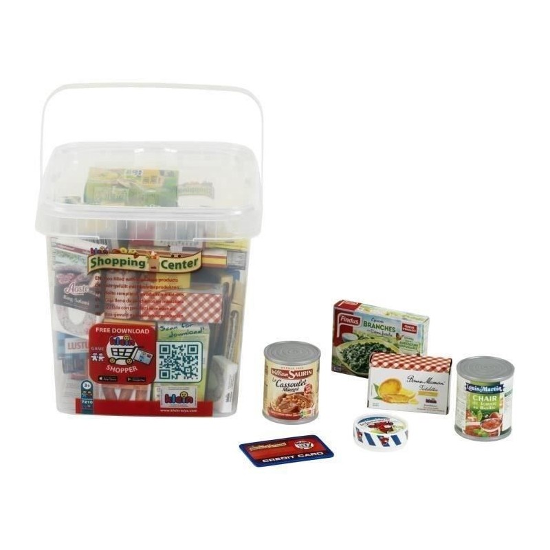 Grande boîte de rangement garnie de boîtes d'aliments factices avec Grande boîte de rangement garnie de boîtes d'aliments factices avec