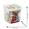 Grande boîte de rangement garnie de boîtes d'aliments factices avec