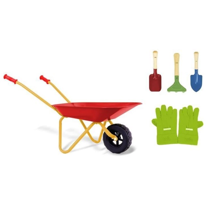 Brouette en métal - KLEIN - 7669 - Avec 3 outils et 1 paire de gants - Des 3 ans Brouette en métal - KLEIN - 7669 - Avec 3 outils et 1 paire de gants - Des 3 ans