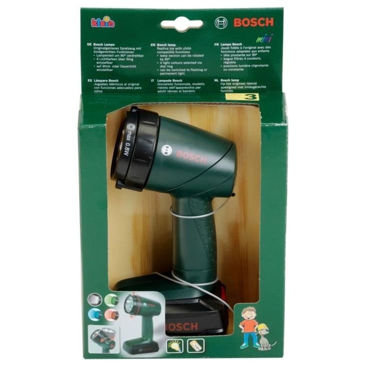 Lampe torche électronique Bosch - KLEIN - 8448 - 2 modes de fonctionnement et 4 filtres - Des 3 ans Lampe torche électronique Bosch - KLEIN - 8448 - 2 modes de fonctionnement et 4 filtres - Des 3 ans