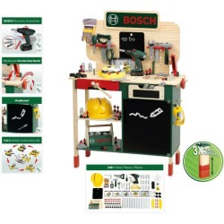 Grand établi Bosch - KLEIN - 8734 - Bois FSC - Avec visseuse électro