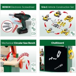 Grand établi Bosch - KLEIN - 8734 - Bois FSC - Avec visseuse électro