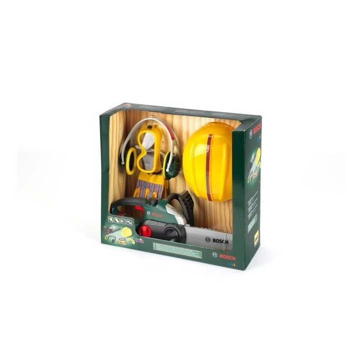 KLEIN - Jouet - Set bûcheron Bosch avec tronçonneuse électronique, 5 pieces KLEIN - Jouet - Set bûcheron Bosch avec tronçonneuse électronique, 5 pieces