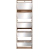 Meuble a chaussures - Décor Chene et facades Miroir - L 58 x H177 x P