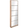 Meuble a chaussures - Décor Chene et facades Miroir - L 58 x H177 x P