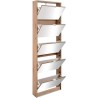 Meuble a chaussures - Décor Chene et facades Miroir - L 58 x H177 x P