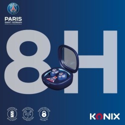 Écouteurs sans fil - KONIX - PSG - Autonomie 8 h + 15 h avec boîtier