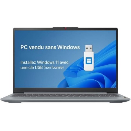 PC portable LENOVO IdeaPad Slim 3 15ABR8 | Sans Windows - 15'' FHD IPS - Ryzen 7 5825U - RAM 16 Go - SSD 512 Go - AZERTY