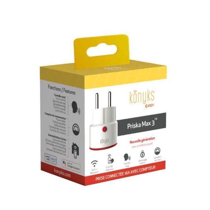 Accessoires maison connectée Konyks Prise electrique Wi-fi + BT 16A connecte 2022 WH Accessoires maison connectée Konyks Prise electrique Wi-fi + BT 16A connecte 2022 WH
